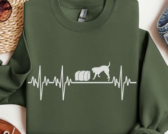 Sudadera con latido de Barn Hunt, regalo deportivo para perros, camiseta de adiestramiento canino, cuello redondo unisex de peso medio
