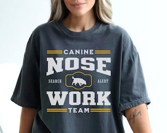 Canine Nose Work Team T-Shirt, Dog Scent Training Tshirt, Custom Breed Nosework Shirt, Dog Training Gift, Comfort Colors Dog Sports Tee