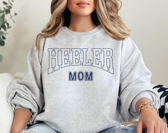 Heeler Mom Sweatshirt, Heeler Dog Gift For Dog Lover Shirt For Mom, Blue Heeler Shirt, College Style Cattle Dog Sweatshirt, Dog Breed Shirt