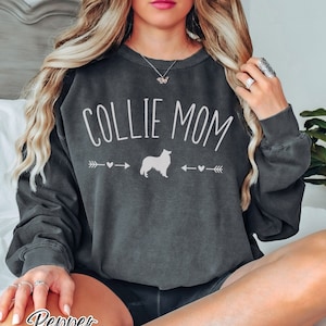 Comfort Colors Collie Mom Sweatshirt, Rough Collie Gift, Scotch Collie Shirt, Collie Dog Owner Gift, Minimalist Dog Mom Top, Dog Lover Gift
