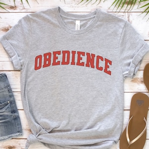 Obedience T-Shirt, Competition Dog Obedience Shirt, Obedience Training Tee, Obedience Trial Tshirt, Dog Trainer Gift, College Style Letter