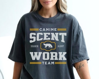 Canine Scent Work Team T-Shirt, Dog Scent Training Tshirt, Custom Breed Scentwork Shirt, Scentwork Dog Training, Comfort Colors Dog Sports T