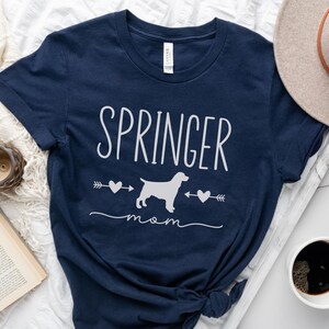 English Springer Spaniel Shirt For Her, Springer Mom Tshirt, Dog Heart Shirt, Springer Spaniel Gift, Cute Dog Mama Shirt, Feminine Dog Tee