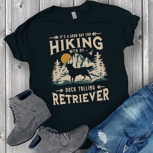 Nova Scotia Duck Tolling Retriever Hiking T-Shirt, Toller T-Shirt, Duck Toller Gift, Toller Retriever Shirt, Hiking With My Dog
