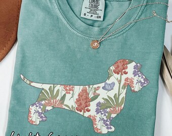Wirehaired Dachshund T-Shirt, Comfort Colors® Dachshund Dog, Doxie Mama Gift, Unisex Medium Weight Crewneck Tee