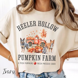 Fall Heeler Shirt, Heeler Mom Gift, Australian Cattle Dog, Red Heeler, Blue Heeler Gift, Comfort Colors Dog Tee, Heeler Hollow Pumpkin Farm