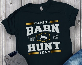 College Style Barn Hunt T-Shirt, Varsity Style Dog Scent Training Tshirt, Barn Hunt Team, Dog Nose Work Shirt, Dog Sports Tee, Dog Trainer T