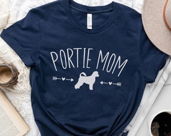 Portuguese Water Dog T-Shirt, Portie Mom Gift, Portuguese Dog Tee, Minimalist Water Dog Shirt, Feminine Dog Tshirt, Cute Dog Mom Shirt Gift