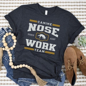 German Shepherd Nose Work T-Shirt, K9 Nosework Tee, GSD Scent Training Shirt, German Shepherd Dog Training Tee, Dog Scentwork Trainer Gift