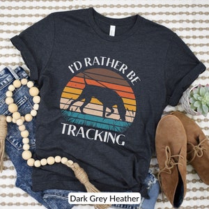 Dog Tracking Trailing T-Shirt, Vizsla/Weimaraner/Pointer Tracking Dog Shirt, Dog Training Tee, Vintage Sunset Dog Scent Training Tshirt
