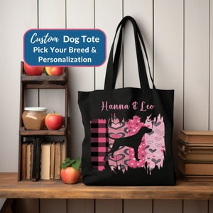 Dog Breed Gift, Custom Dog Lover Gift, Personalized Dog Mom Gift, Custom Dog Tote, New Puppy Gift, Dog Travel Bag, Dog Bag, Dog Owner Gift