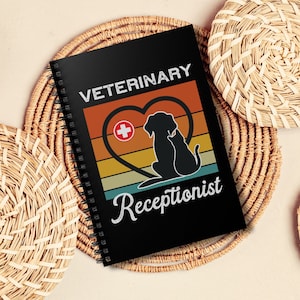 Vet Receptionist Notebook, Veterinary Journal, Vet Office Staff Spiral Notebook With Lined Paper, Veterinarian Gift, Vet Clinic Staff Gift