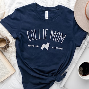 Collie Mom T-Shirt, Rough Collie T Shirt, Cute Scotch Collie Shirt, Collie Dog Owner Gift, Minimalist Dog Mom Tee, Dog Lover Tshirt For Her