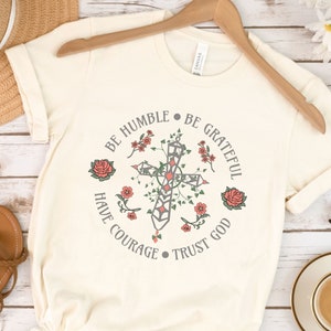 Catholic Quote T-Shirt, Christian Virtues Shirt, Catholic Clothing, Ivy Cross Tee, Faith Tshirt, Religion Shirt, Gift For Catholic Christian