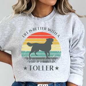 Nova Scotia Duck Tolling Retriever Sweatshirt, Duck Toller Dog Gift, Tolling Retriever Shirt, Cute Dog Shirt, Vintage Sunset Dog Breed Shirt