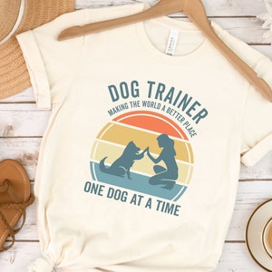 Dog Trainer T-Shirt, Dog Training Tee For Her, Funny Dog Trainer Gift, Cute Retro Vintage Sunset Shirt For Dog Sports/Dog Lover, Dog Mom Tee