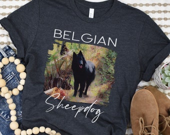 Belgian Sheepdog T-Shirt, Groenendael Gift, Belgian Sheepdog Art Shirt, Dog Breed Clothing, Dog Owner Gift, Gift For Dog Lover