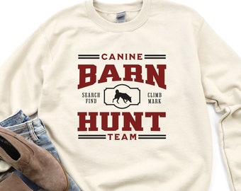 Barn Hunt Sweatshirt, Dog Scent Training Shirt, College Style Dog Training Shirt, Dog Sports Top, Dog Trainer Gift, Canine Barn Hunt Team