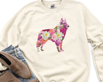Belgian Sheepdog Sweatshirt, Belgian Tervuren Shirt, Belgian Shepherd Top, Groenendael Gift, Gift for Dog Mom, Dog and Vintage Roses Shirt