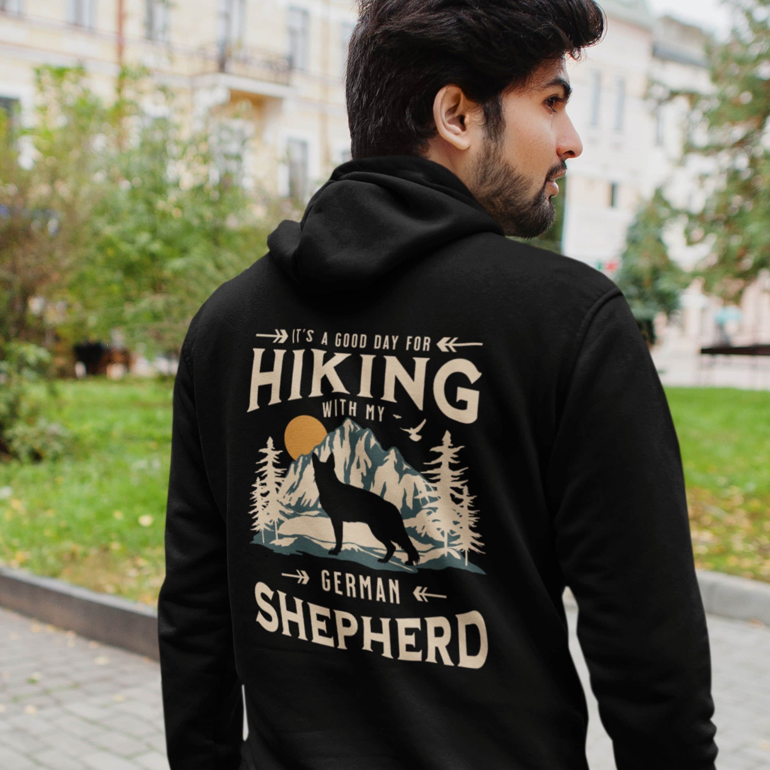 WXENAIEDK German Shepherd Dog Cotton Hoodie – Casual Pullover Sweater For Men & Women, Classic Hooded Design