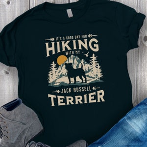 Jack Russell T-Shirt, Jack Russell Gift For Outdoorsy Dog Person, JRT T Shirt, Jack Russell Mom, Russell Terrier, Hiking Gift For Dog Owner