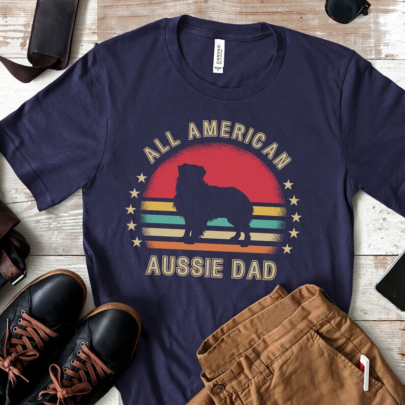 Aussie Dad T-shirt, Australian Shepherd, Aussie Dog Gift, Aussie ...