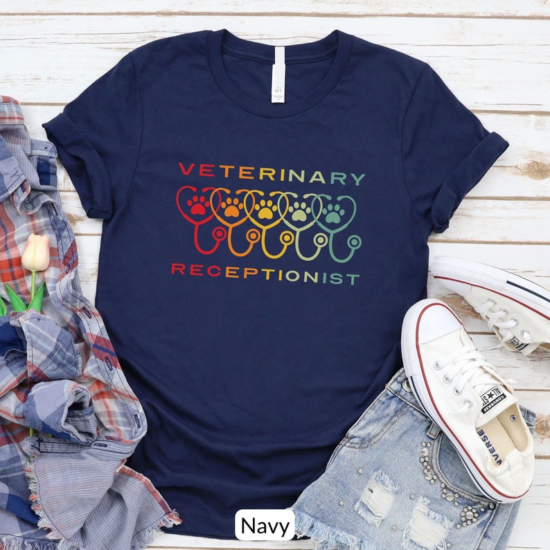 Vet Receptionist Tshirt Front Office Staff Tshirt for Etsy
