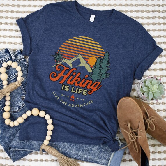 Hiking is Life T-shirt, Hiking Lover Gift Retro Hiking Shirt