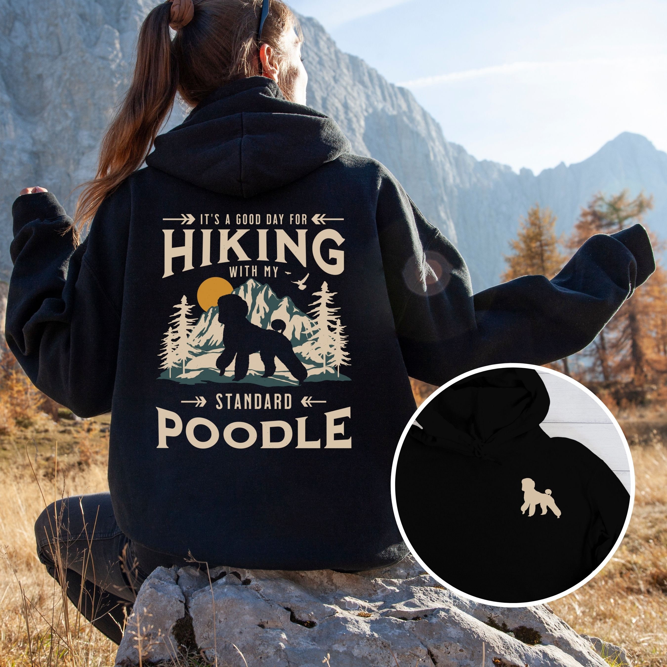 Poodle Hooded Blanket - Standard Black Poodle Poodle Hooded Blanket - Standard Black Poodle