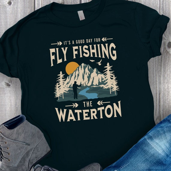 Fly Fishing the Waterton River T-shirt, Canada Flyfishing Shirt, Flyfishing  T-shirt, Flyfishing Gifts, Alberta Fishing, Womens Fishing Shirt 