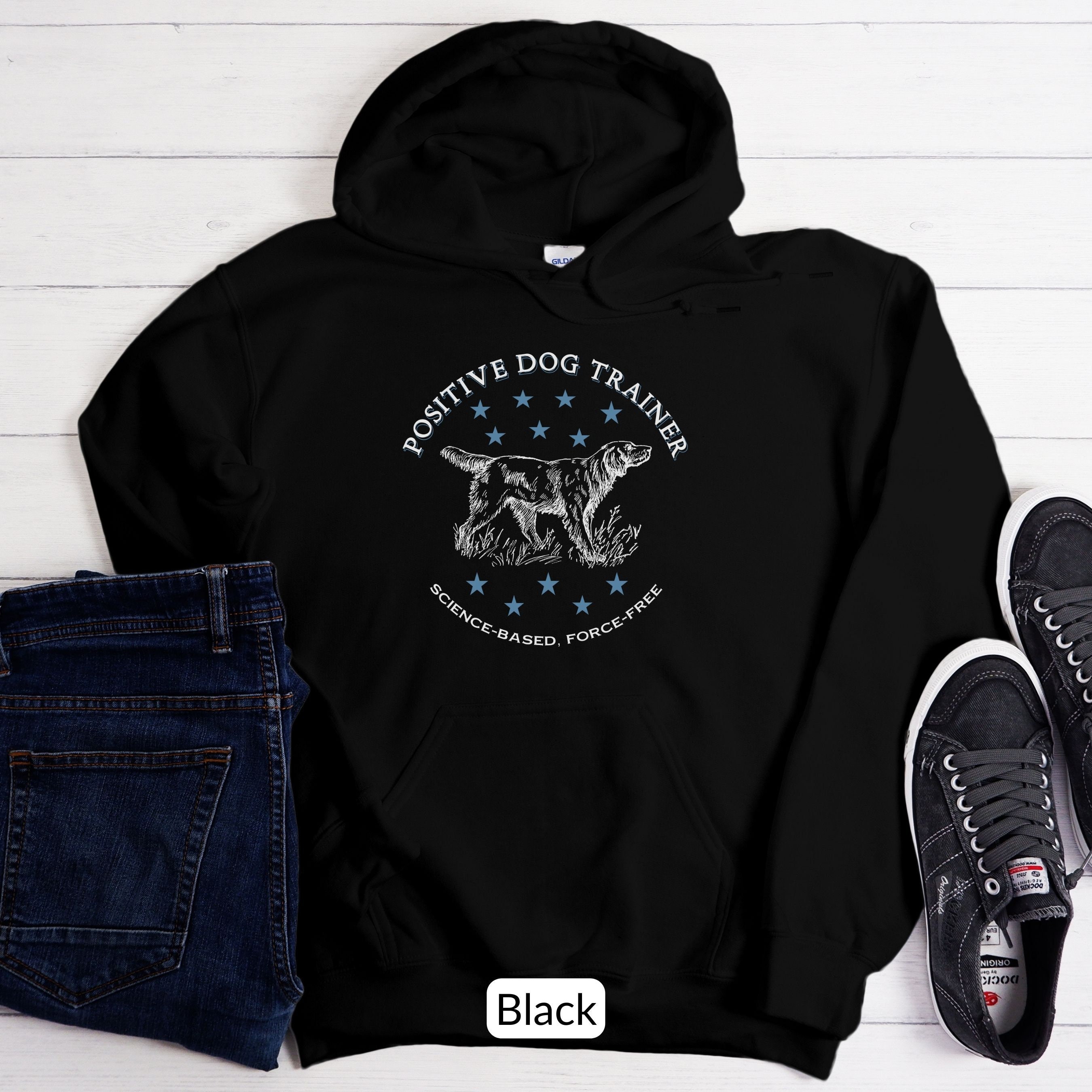 Vintage Style Positive Dog Trainer Hoodie Clicker Training 