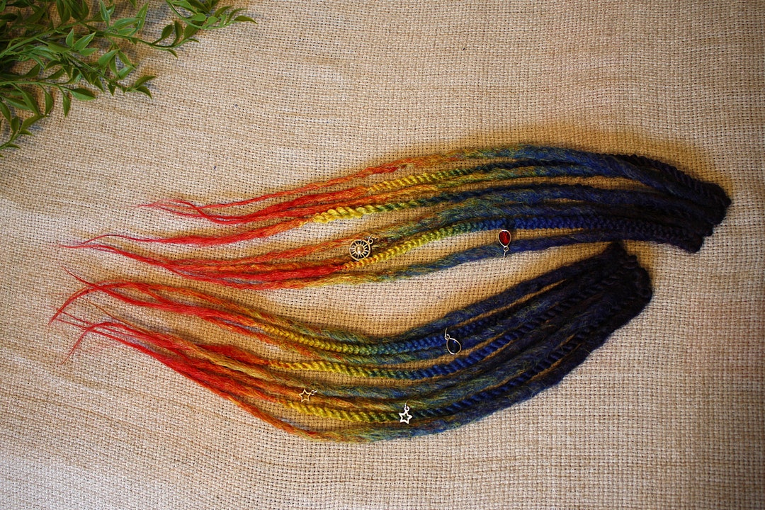 Rainbow Clip-in Locs Extensions – Celestial Charms, 18-20 Inch (silk ...