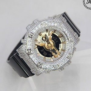 Custom G Shock DW5600 Iced Out Watch 4.50 Carat Moissanite