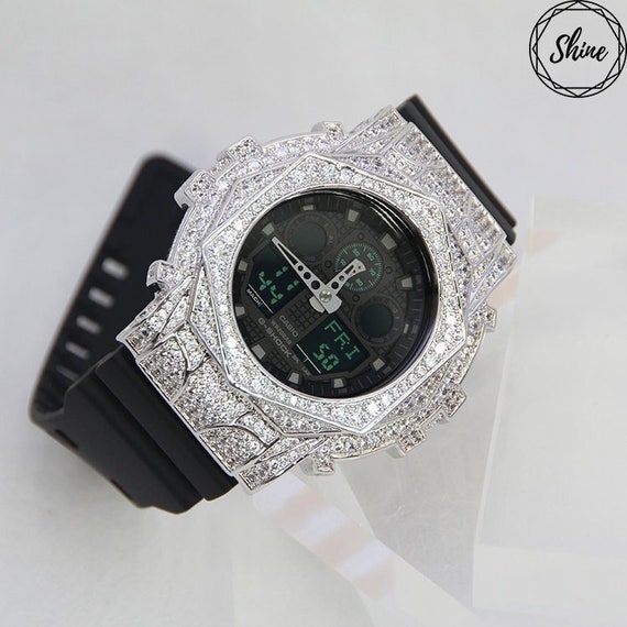 Iced Out Watch Diamond Watch Bling Watch Hip Hop Jewelry - Etsy