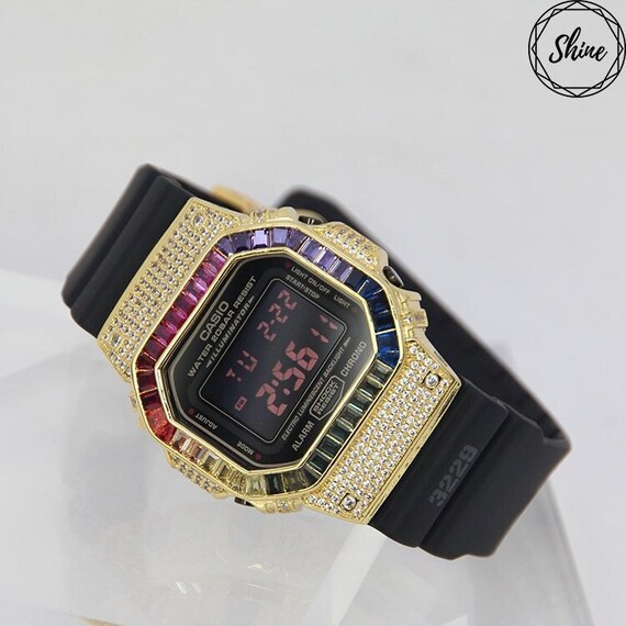 Icy Rainbow G-shock Watch Casio DW-5600MS-1 Silver / Gold - Etsy