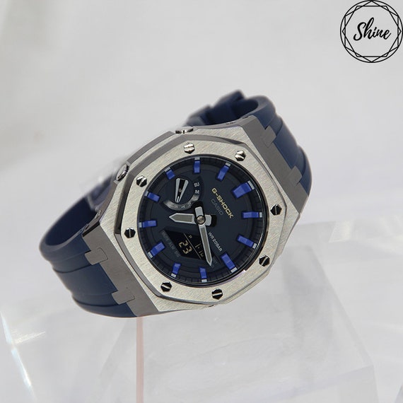 Casioak Casio G-shock GA-2110ET-2A Titanium Grey Case X Navy | Etsy  Australia
