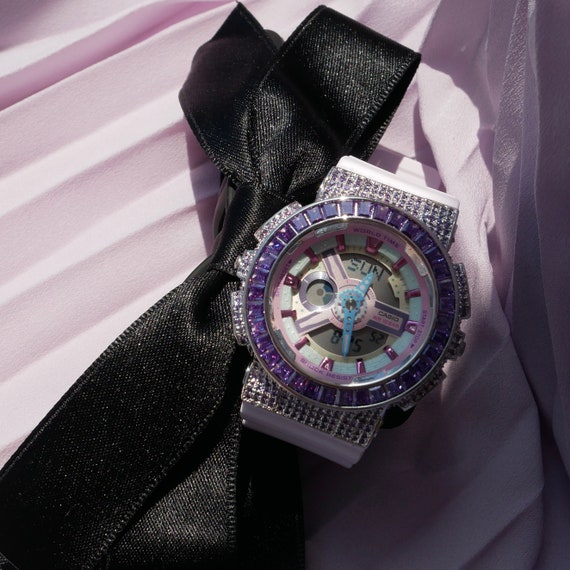 Casio Baby g BA 110XPM 6A Silver X Purple Diamond Watch Classic Design Collection Luxury Watch Etsy Canada