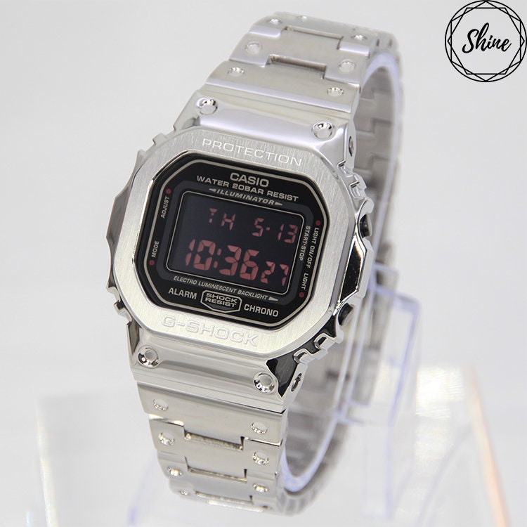 Casio G shock DWMS Silver Stainless Steel Case and Band