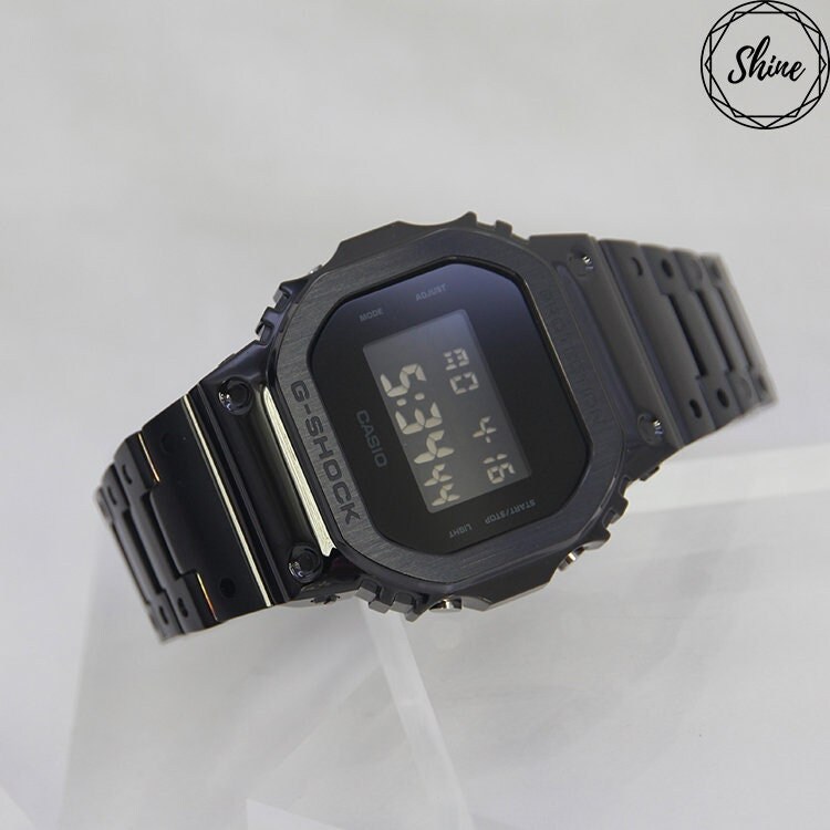 Casio G shock DW 5600BB 1 Black Stainless Steel Case and Band Luxury Watch Fashion Accessories All Black Watch Etsy Canada