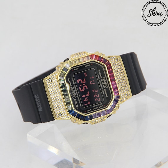 Icy Rainbow G-shock Watch Casio DW-5600MS-1 Silver / Gold - Etsy