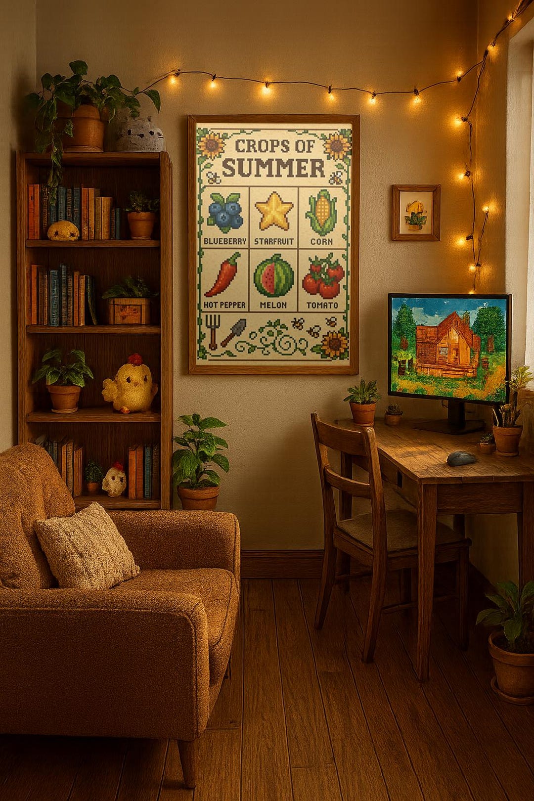Crops of Summer Poster | Stardew Valley Summer Crops Chart | Pixel Art ...