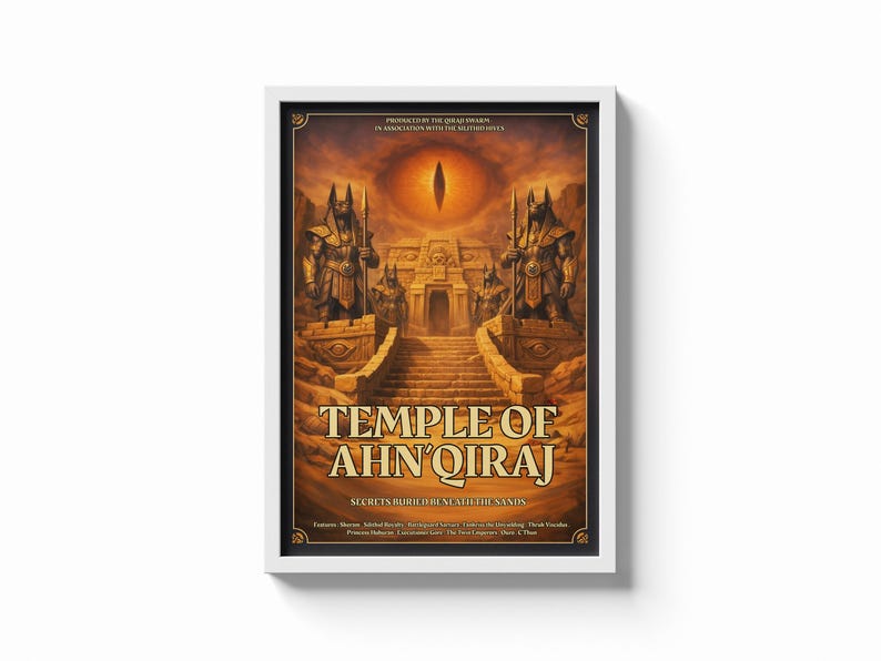 World of Warcraft Raid Movie Posters – Molten Core, Karazhan, Naxxramas, Icecrown Citadel & Ulduar | Cinematic WoW Wall Art | Gamer Decor Ahn'Qiraj