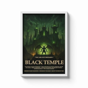 World of Warcraft Raid Movie Posters – Molten Core, Karazhan, Naxxramas, Icecrown Citadel & Ulduar | Cinematic WoW Wall Art | Gamer Decor Black Temple