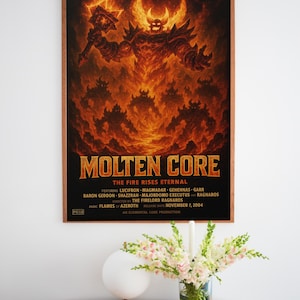 World of Warcraft Raid Movie Posters – Molten Core, Karazhan, Naxxramas, Icecrown Citadel & Ulduar | Cinematic WoW Wall Art | Gamer Decor Molten Core