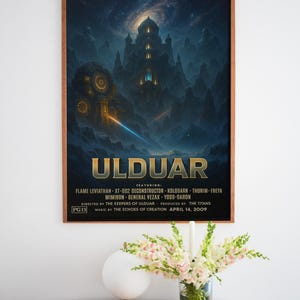 World of Warcraft Raid Movie Posters – Molten Core, Karazhan, Naxxramas, Icecrown Citadel & Ulduar | Cinematic WoW Wall Art | Gamer Decor Ulduar