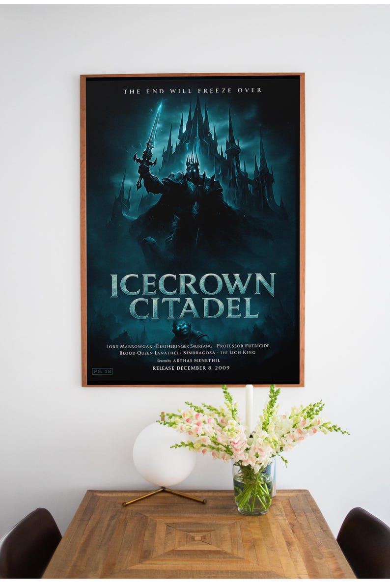 World of Warcraft Raid Movie Posters – Molten Core, Karazhan, Naxxramas, Icecrown Citadel & Ulduar | Cinematic WoW Wall Art | Gamer Decor IceCrown Citadel