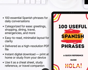 100 Frases Úteis em Espanhol - Guia para Iniciantes em Espanhol (PDF para Imprimir) - Guia Fácil de Idiomas para o Dia a Dia
