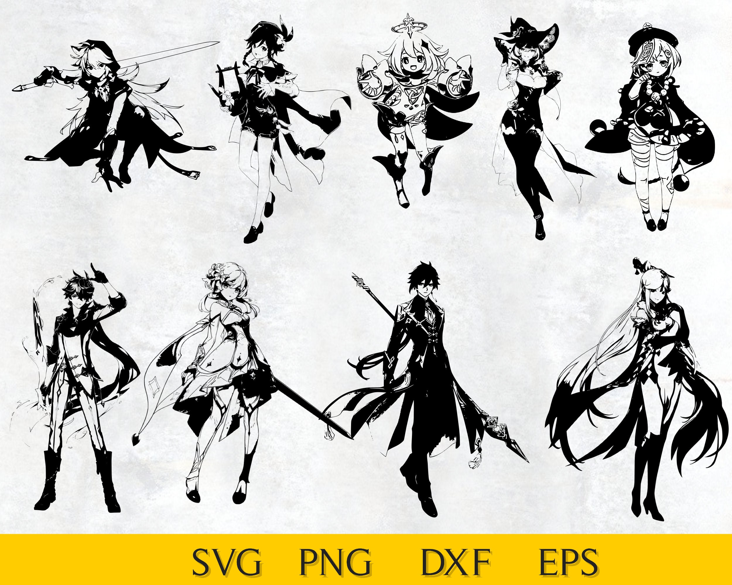 Genshin Impact Detailed SVG Bundle | Etsy