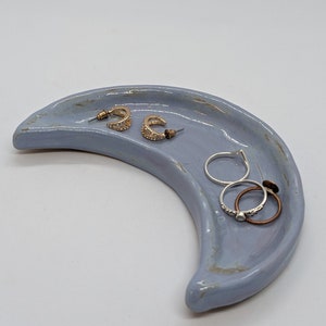 Crescent moon shaped Crystal plates/ charging plates/ trinket plates witchcraft ritual plates, altar plates, jewelry dish
