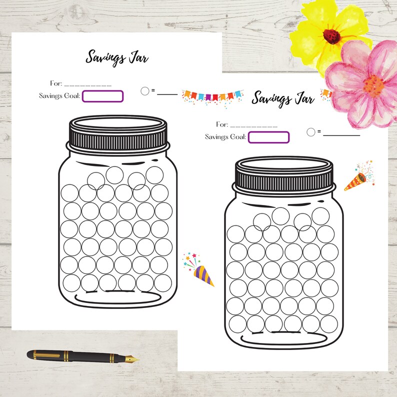 Savings Jars BUNDLE Savings Jars Printable Jar Savings Trackers Budget ...